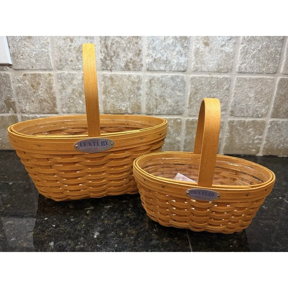 Longaberger Collector Club Rare 2000 Century Basket Double Set Retired‎ NEW